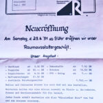 Offerte zur Ladeneröffnung Raumausstatter Roland Zschäckel 1991