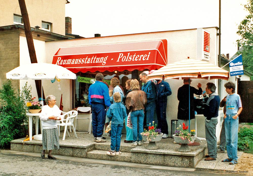 Eröffnung Laden Raumaustattung Zschäckel in Einsiedel 1991