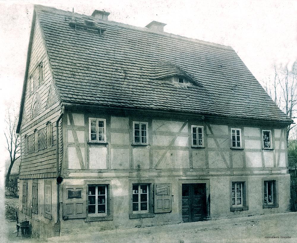 Das Roscher-Häusel mit Materialwarenhandlung vor 1918