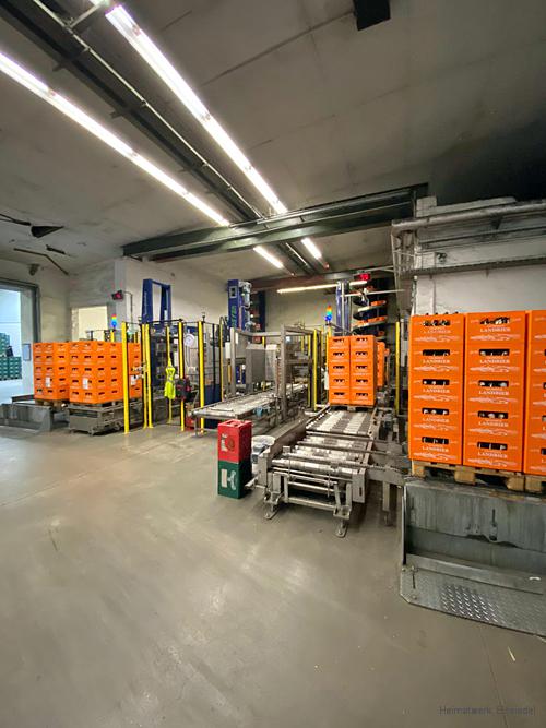 Palettierung im Einsiedler Brauhaus im Sommer 2020