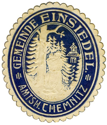 Siegelmarke Gemeinde Einsiedel 1914