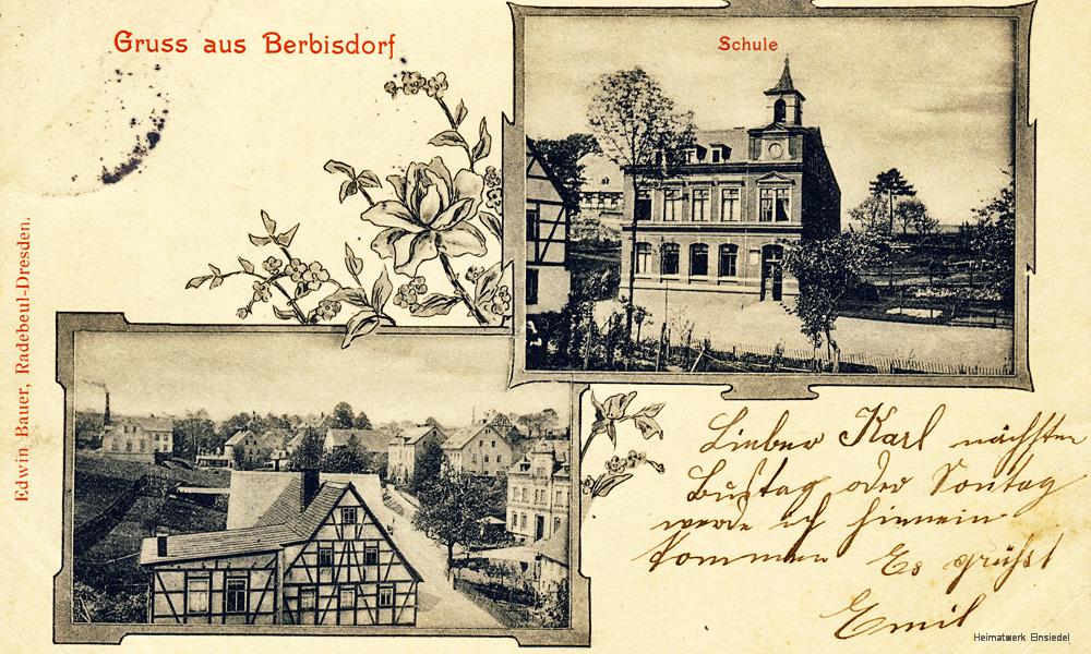 Gruß aus Berbisdorf 1907