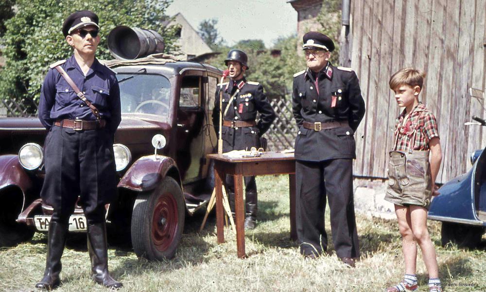 Übung der FFW Einsiedel in den 1960er Jahren