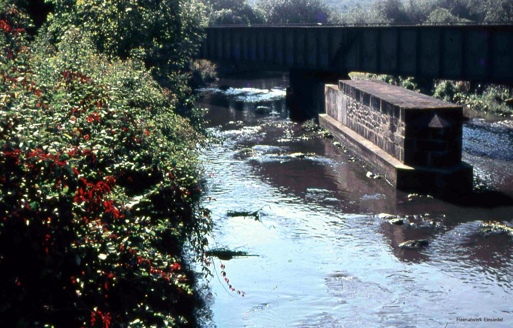 Eisenbahnbrücke km 10,6 Einsiedel Ende der 1950er-Jahre