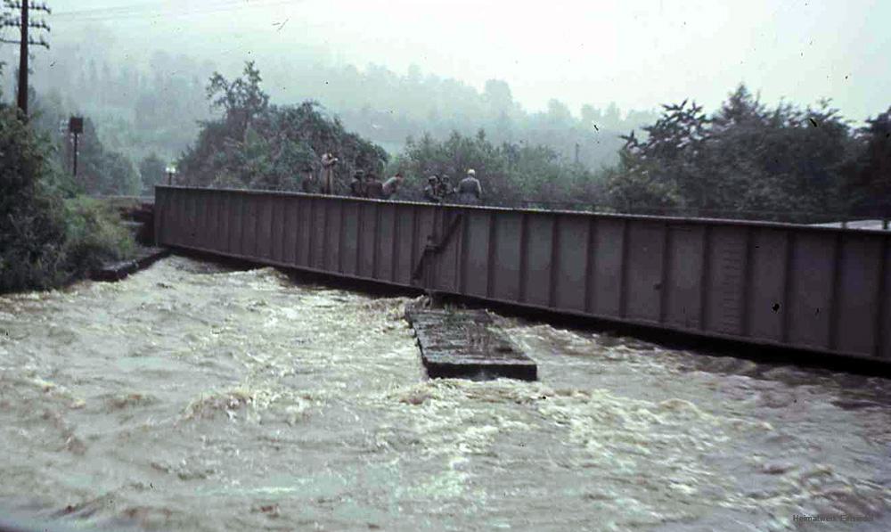 Hochwasser in Einsiedel, 10. Juli 1954