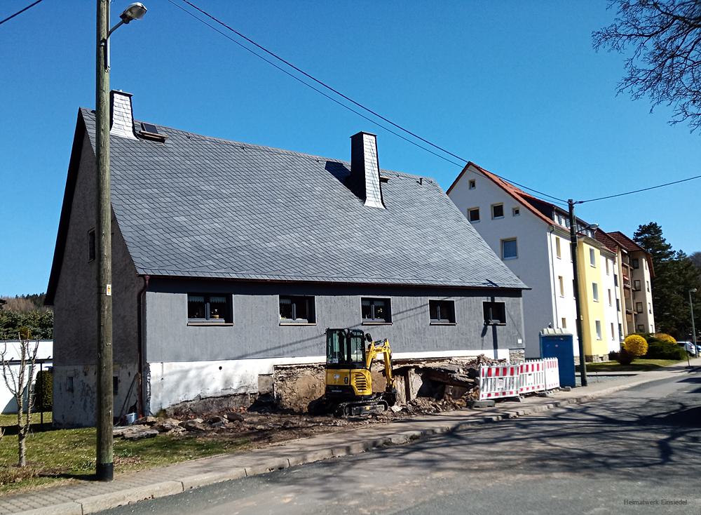 Wohnhaus Seydelstraße 3 in Einsiedel. Abriss des Milchhauses 2022.