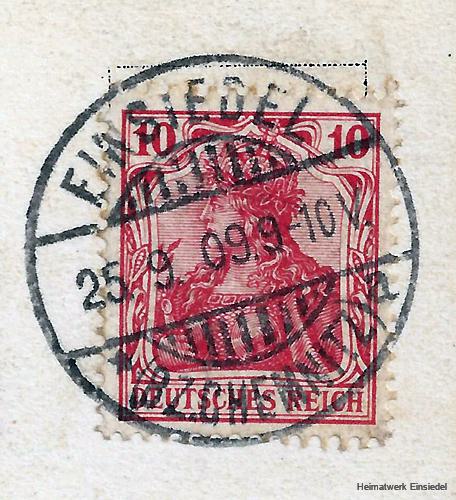 Poststempel Einsiedel, 1909