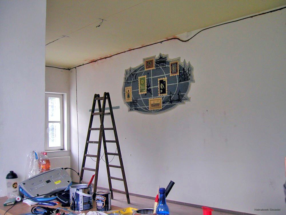 Ehemaliges Wandgemälde in der Einsiedler Post 2004