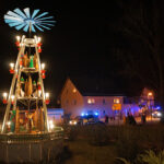 Demo neben der Einsiedler Weihnachtspyramide im Dezember 2015